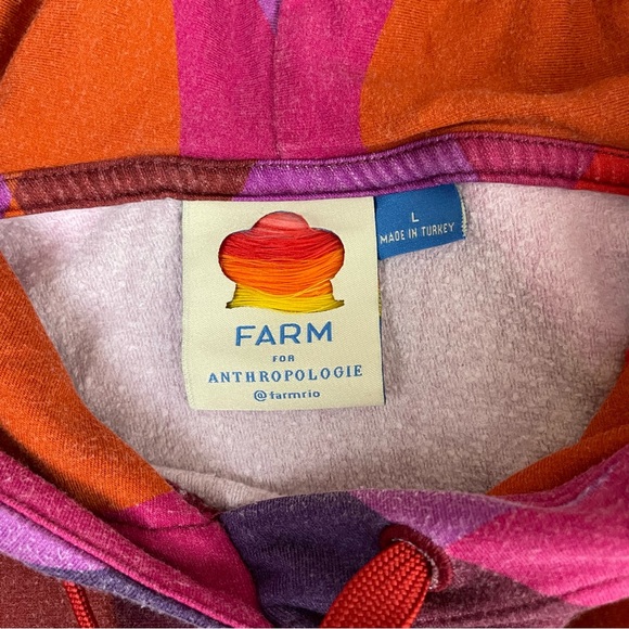 FARM Rio Anthropologie Vibrant Hoodie Large Banana Gradient Oversized - Picture 8 of 11